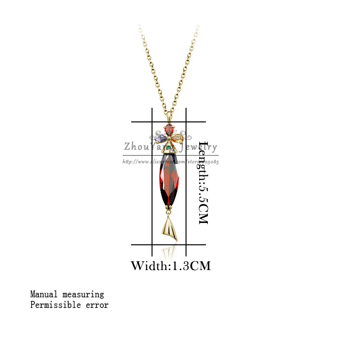 ZHOUYANG ZYN057 Red Fish Crystal Necklace Rose Gold Color Fashion Jewellery Nickel Free Necklace Austria Crystal