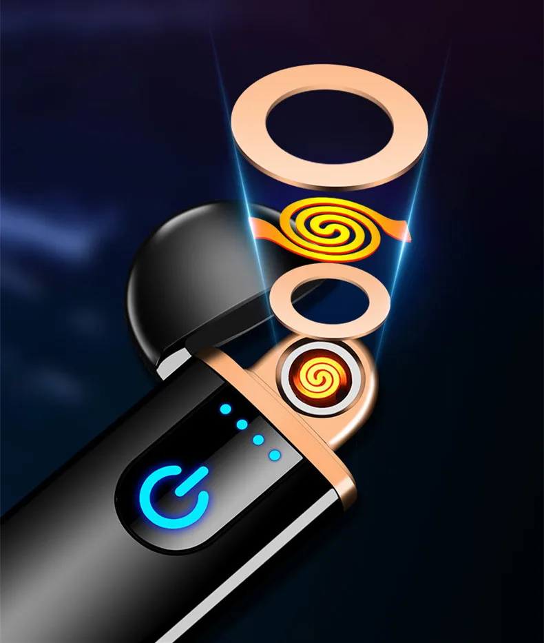 Тонкий Usb мини зарядка электронный ветрозащитный тонкий мужской персональный Электрический провод цветная сигарета Подарочная зажигалка с коробкой