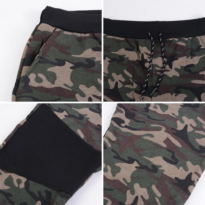 SHUJIN New Camouflage Printed Men Set Causal Patchwork Jacket Men 2Pcs Tracksuit Sportswear Hoodies Sweatshirt Pants Jogger Suit