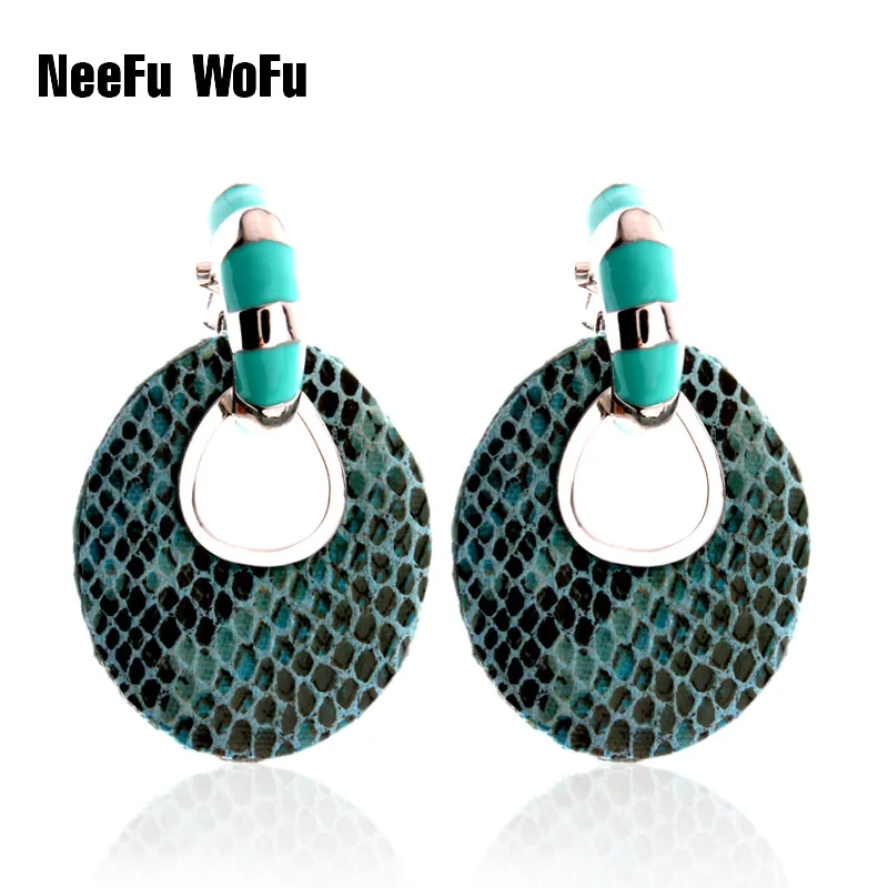 

NeeFu WoFu Oorbellen leather Earrings Alloy Earrings for woman charm Dangle Brinco Christmas Ear Accessories