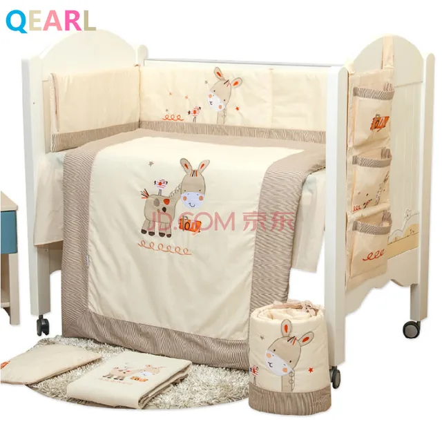 Us 147 0 100 Cotton Embroidery Pony With Bird Yarra Farm Story Baby Bedding Set Quilt Pillow Bumper Bed Sheet 5 Item Crib In