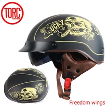 TORC T55 casco moto d’epoca retro scooter mezzo casco con Built-In lente visiera casco moto helm moto capacete para DOT