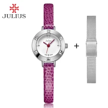 Нержавеющая сталь запасной ремешок Julius женские часы мини маленький Япония Кварцевые детские часы модные часы кожаный подарок для девочки
