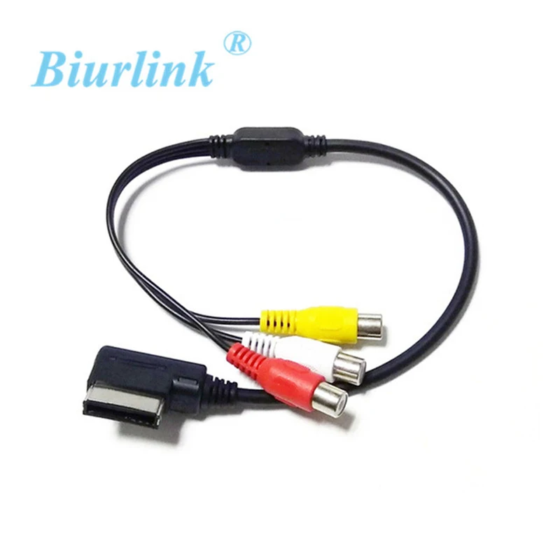 Biurlink медиа в музыкальном интерфейсе AMI к 3RCA DVD видео аудио вход AUX кабель адаптер