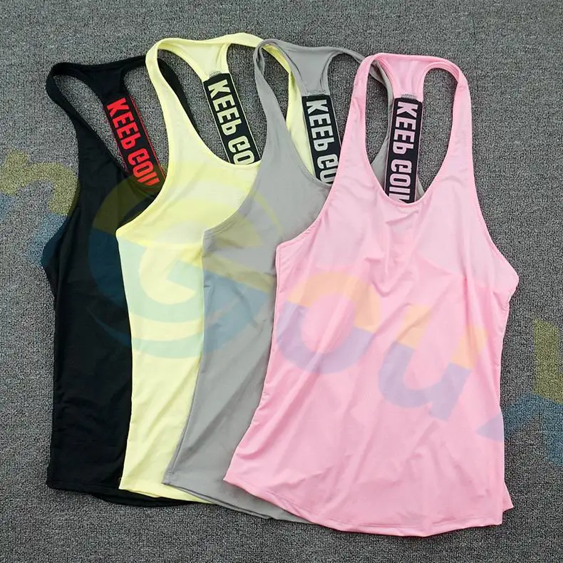 

50pcs marathon Fitness running Workout Sleeveless T-shirt Tank tops lady sexy Clothes tight Yoga Singlets Gym sports vest Tunics