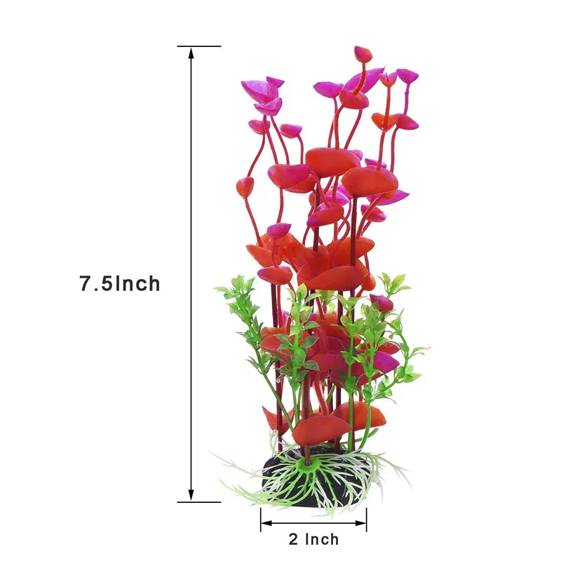 1 шт., пластиковые аквариумные растения, украшение для аквариума, искусственные растения, трава, аквариум, искусственные растения, цветок, Высота 13-28 см - Цвет: g-red