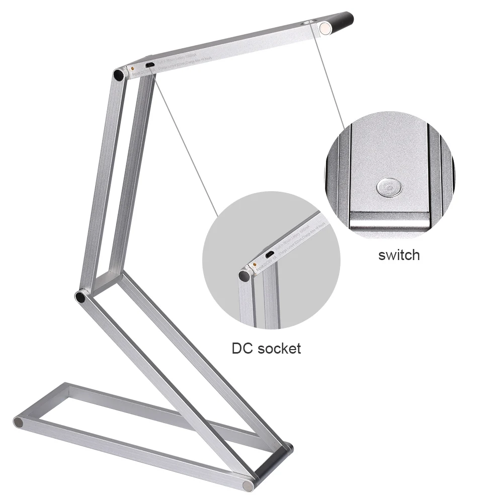  Silver/Gold/Black/Red LED Desk Lamp Dimmable Reading Light Eye-Care USB Table Lamp LED Bedside Lamp