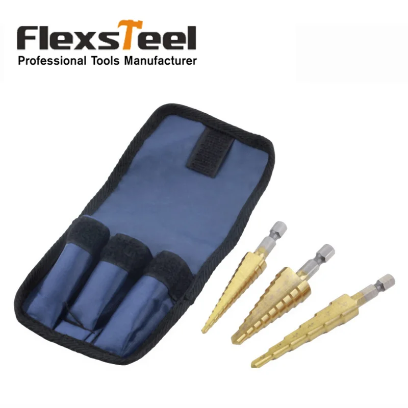 Is 3/16 Bigger Than 1/4 3pc/set Quick change Larger Titanium Coated Step Drill Bit Set 1/4" Hex
