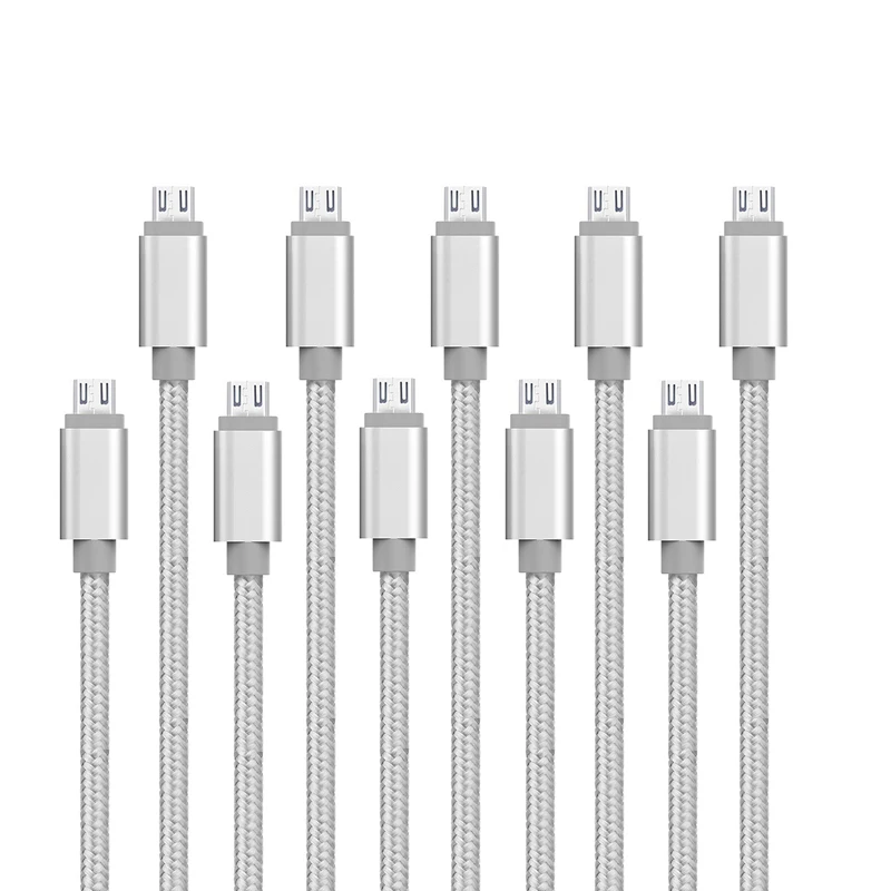10-Pack Suntaiho Micro USB кабель 2.4A нейлоновый Плетеный USB кабель для зарядки для samsung Xiaomi huawei htc