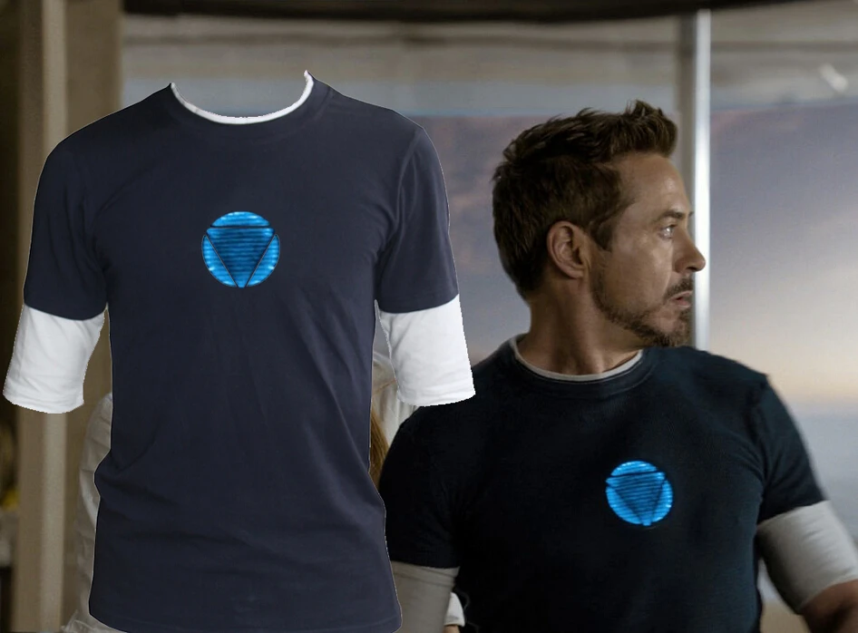 Iron Man t shirts reactor Large yard cotton short sleeved t shirt men clothesin TShirts from