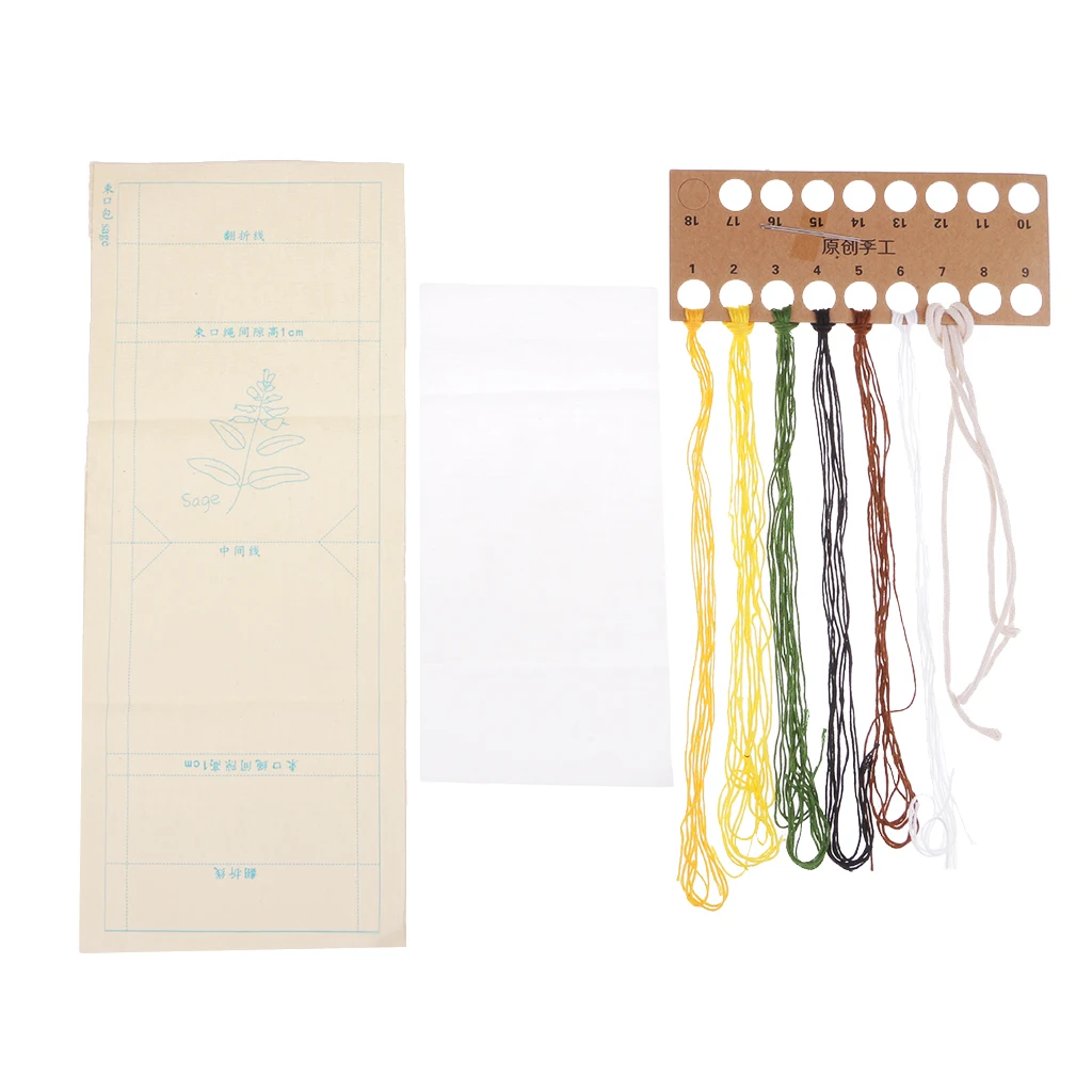 DIY Embroidery Cross Stitch Kit Pouch Canvas Drawstring Bag Handmade Needlework