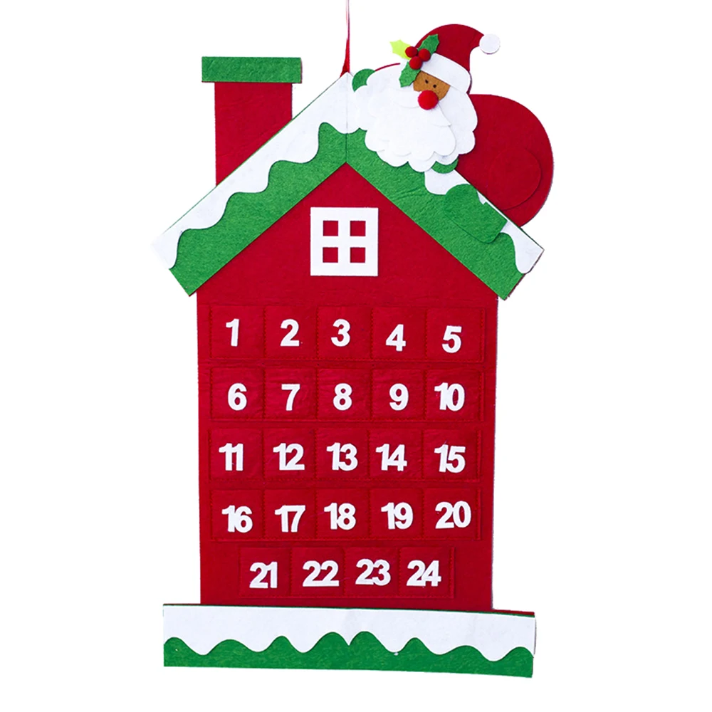 

Christmas Felt Calendar Pendant Countdown Calendar Card House Decororations