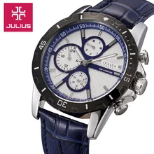 Julius Men’s Homme Wrist Watch Japan Quartz Hours Best Fashion Bracelet Leather Band Boy Birthday Father’s Day Gift JAH-056