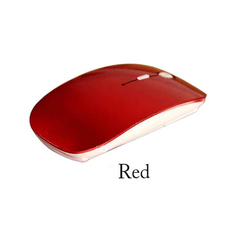 Компьютерная мышь для ноутбука, ультратонкая оптическая беспроводная мышь 2,4G, USB приемник, беспроводная воздушная мышь - Цвет: Red