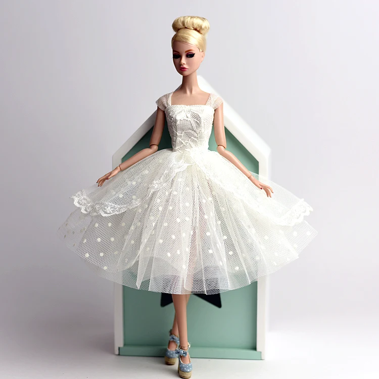 

2017 Handmade White Bubble Skirt Party Dress Princess Gown Clothing Outfit Doll Accessories For 1/6 Barbie Xinyi Fr2 Doll Toy