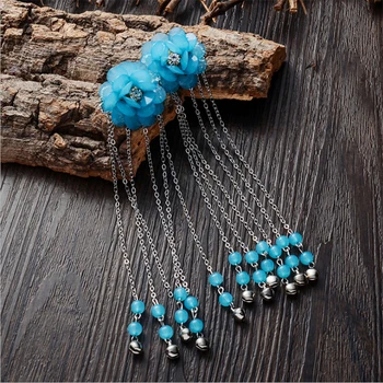 

Tassel Bead Hair Stick Acrylic Camellia Flower Hair Clip Pins Decoration Handmade Women Wedding Hair Jewelry Accessories