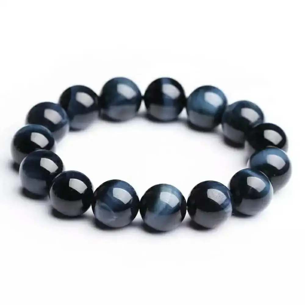 

Top Quality Natural Hawk Tiger Eye Gemstone Round Beads Bracelet 14mm For Women Men Crystal Jewelry Drop Shipping AAAAA
