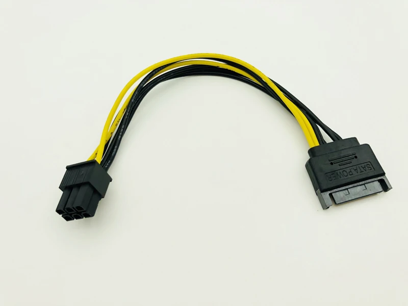 5PCS 20CM SATA-6핀 그래픽 카드 전원 케이블 SATA 15핀-6핀 PCIe PCI-e PCI Express 어댑터 광부 마이닝용 전원 공급 장치