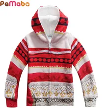 PaMaBa/зимняя одежда с капюшоном и принтом Моаны для больших девочек Детский свитер с капюшоном и нашивкой Мягкая Повседневная одежда детское теплое пальто на молнии