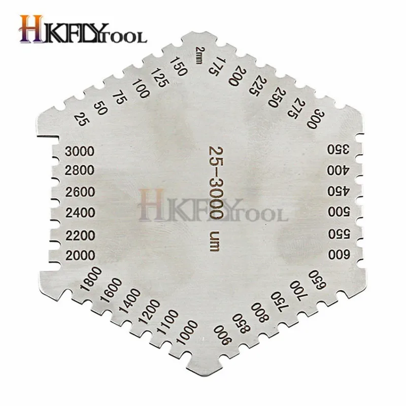 High Precision Stainless Steel Hexagon Wet Film Comb instrument stainless steel wet diaphragm thickness gauge