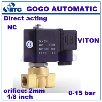 

PU-02 Wiring type 2/2 way direct acting NC brass G1/8" bsp Dental machine steam solenoid valve FKM Seal orifice 2mm