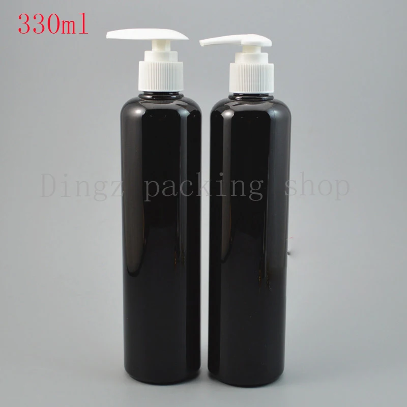 20pcs 330ml empty black/clear plastic pump bottles , 330cc Screw pump