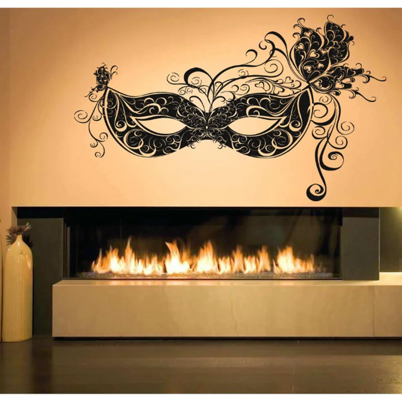 

POOMOO Wall Decoration Wall Room Decor Art Vinyl Sticker Mural Decal Venetian Carnival Mask Big