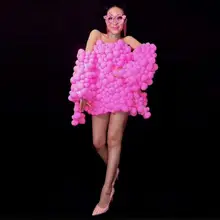 Женский костюм для певицы для сцены Женская сценическая одежда DJ DS JAZZ шоу вечерние Красные синий шар выступления Сексуальная Фея Сценический танцевальный наряд