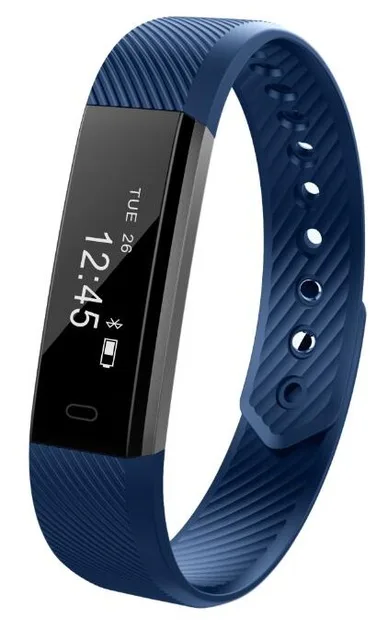 Сенсорный Браслет Шагомер фитнес-трекер умный браслет с монитором сна спортивный браслет Bluetooth Android Smart ID115 - Цвет: Синий