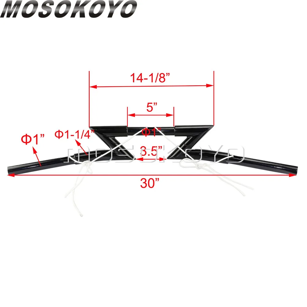 Руль Z Bar матовый черный 1 дюйм для Harley Sportster Touring Honda VTX Shadow универсальный 25 мм