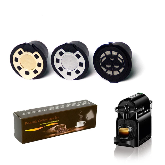 Best Offers 3PCS Reusable Nespre Capsules Refillable Coffee Pod for Original Line For Refillable Nespre Capsule for Nespresso Manchine
