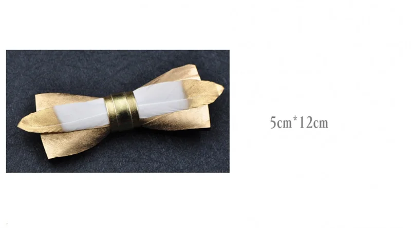 Галстук высокого качества для мужчин классические свадебные банты креативный золотой сплав перья Мужской галстук-бабочка Костюмы Аксессуары