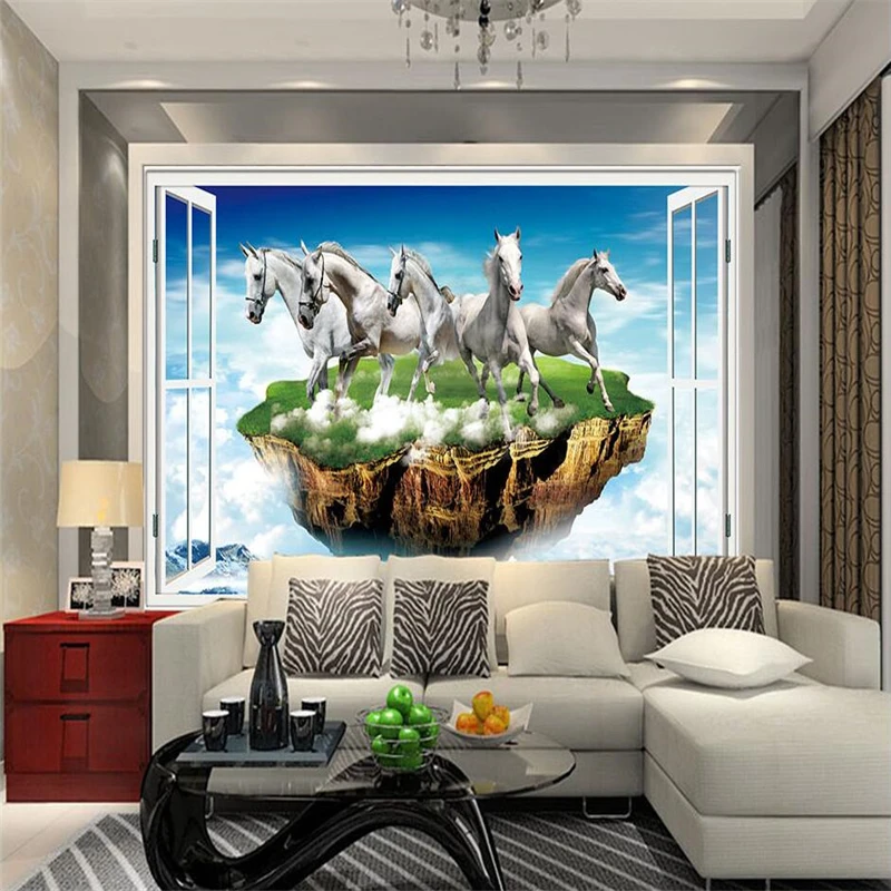 Custom wallpaper  Large - scale mural wall stickers ideas creative three - dimensional background decorative wall paintings