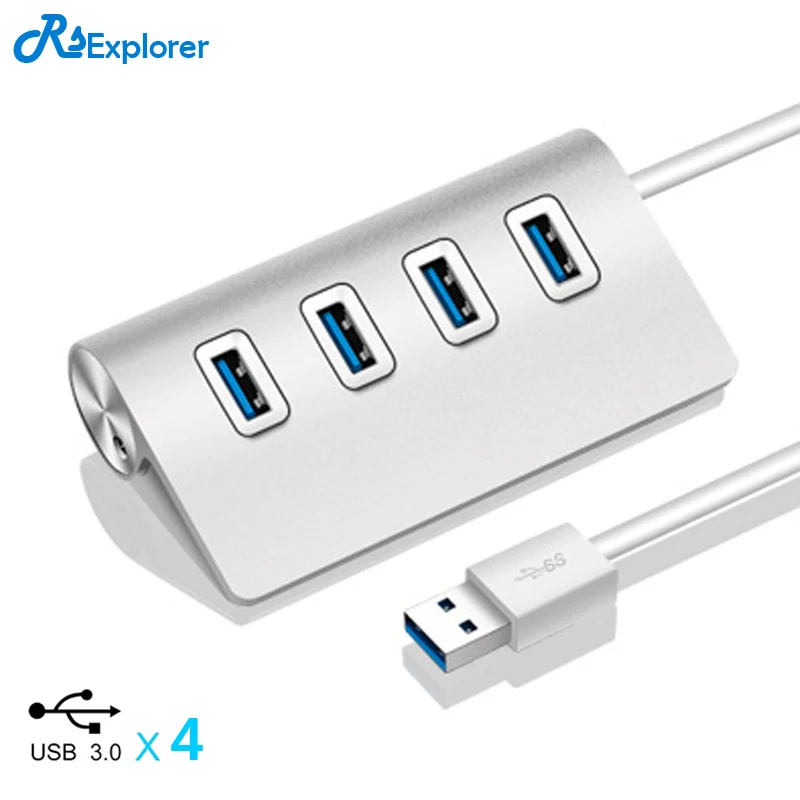 

RSExplorer Good Quality High-Speed 5Gbps Aluminum 3.0 usb hub With External 4 PORTS USB 3.0 HUB For Computer MacBook-Silver