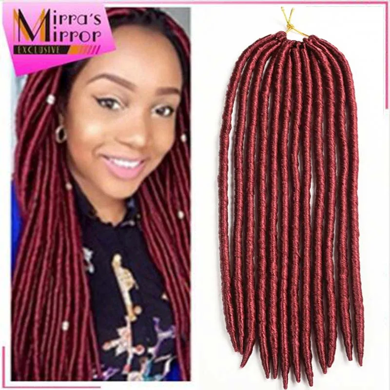 faux locs crochet hair extension soft burgundy dreadlock braids hair synthetic dreads hair weave