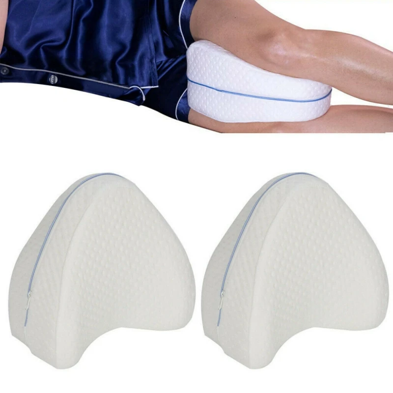 Memory Foam Leg Pillow Resilience Knee Pillow For Side Sleepers Back, Hip, Legs Support Washable Wedge Sleeping Leg Pillow