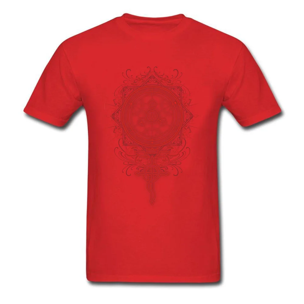 The Art of Alchemy 100% Cotton Casual Tops Shirts 2018 Newest Short Sleeve Men's T Shirt Print Lovers Day Sweatshirts Round Neck The Art of Alchemy red