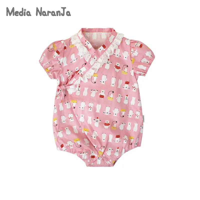 Одежда для маленьких мальчиков и девочек; сезон весна-лето японский халат для малышей; Детский комбинезон с короткими рукавами