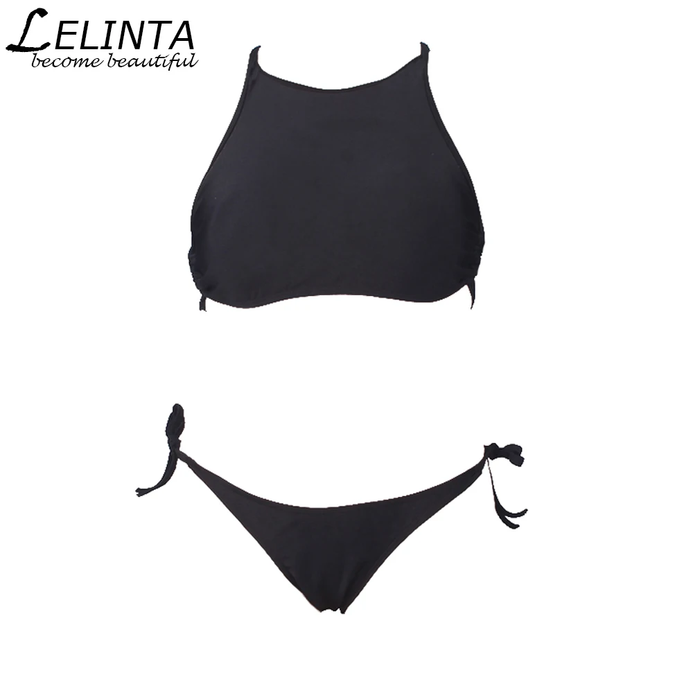 

LELINTA 2017 New Sexy Women Black Swimsuit Brazilian Bikini Set Bandage Beach Wear Bathing suit Push Up Swimwear S M L