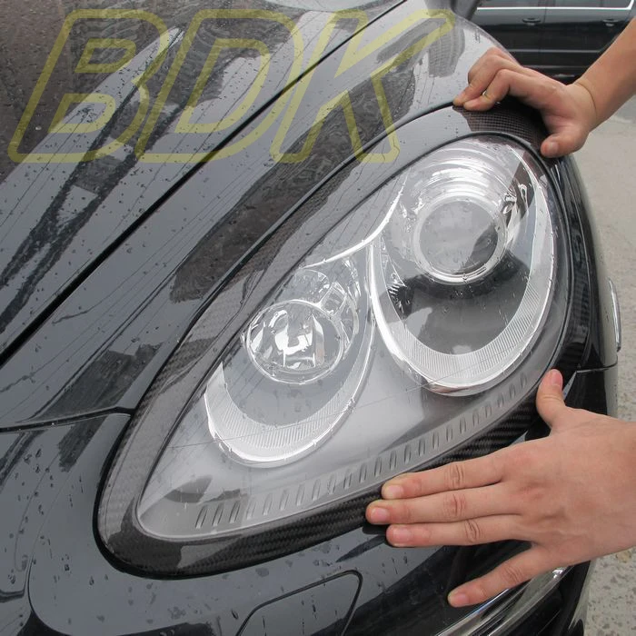 Carbon Fiber Headlight Cover Eyebrow CF Headlight Cover Eyebrows Eyelids Case For Porsche Cayenne 958 2011 2012 2013 2014 high quality carbon fiber decoration headlight eyelids eyebrows cover trim 2pcs fit for nissan 350z z33 coupe 2003 2008