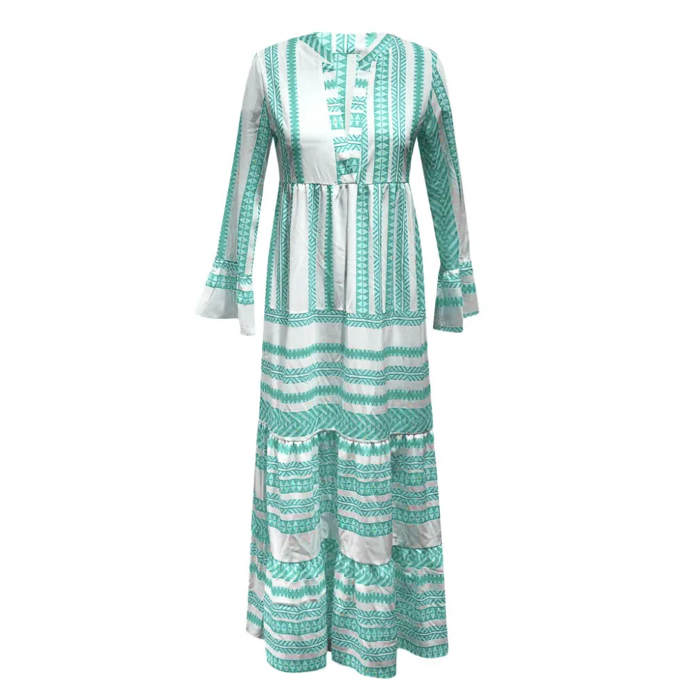 2019 summer woman printed long-sleeved beach dress long sexy sunscreen beach dress cover up pretty beach dress plus size 40J5 (16)