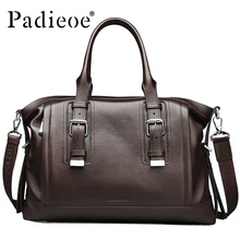 Padieoeo Brand Briefcase Men Shoulder Bags Genuine Leather Handbag Casual Messenger Bag Men s Business Cowhide