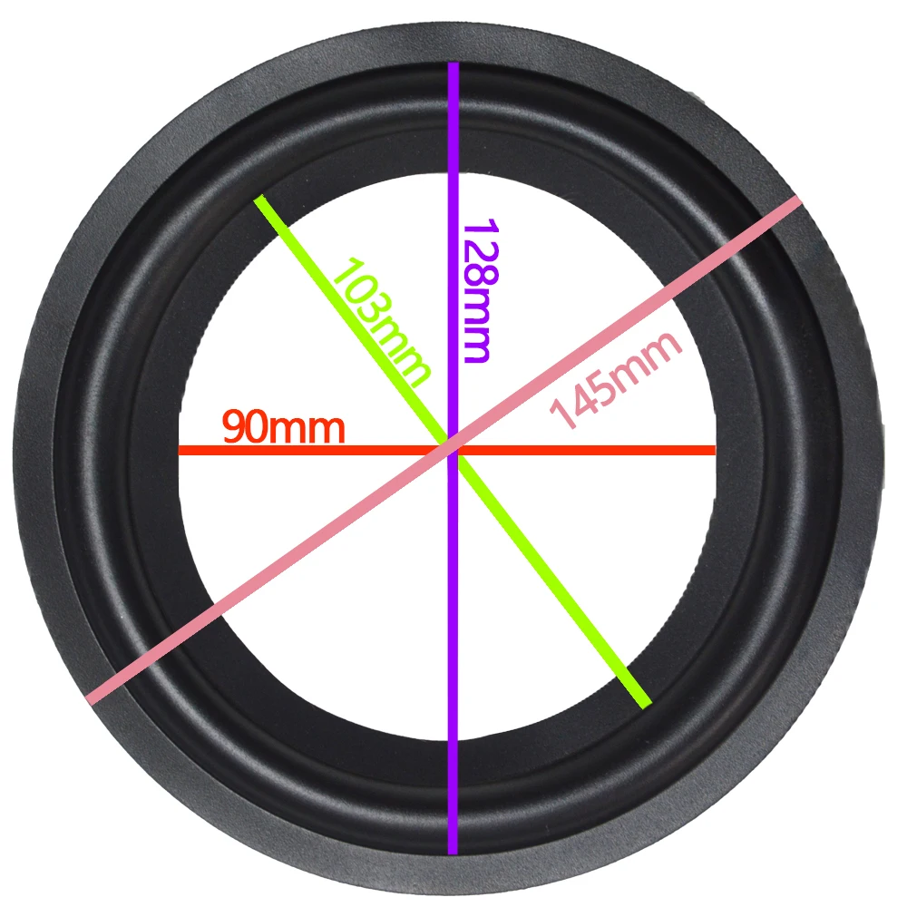 High Quality 2Pcs 5.5 inch 5.5'' YC-129A Woofer / Bass Speaker Repair Rubber Surround ( 145mm / 129mm / 103mm / 90mm ) New