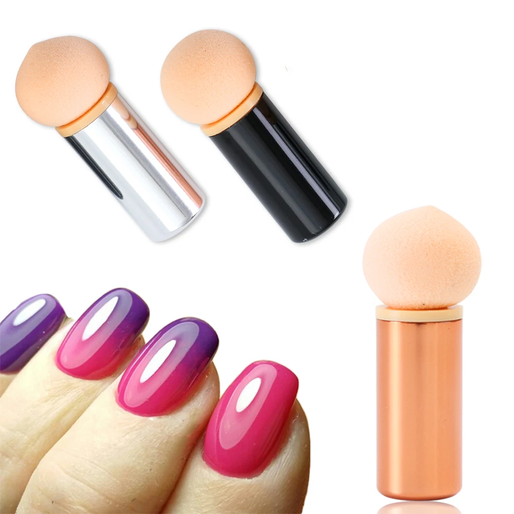 

1pcs Gradient Sponge Head Brush Blooming Painting Design Nail Art Tool Replaceable Round Pointed Manicure UV Gel Polish JIA20