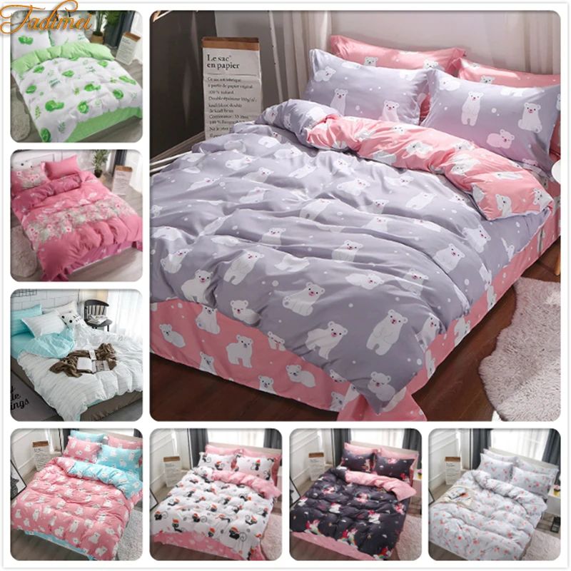 

Single Twin Queen King Double Size Duvet Cover 3/4 pcs Bedding Set Quilt Comforter Pillow Case Adult Kids Soft Cotton Bed Linens
