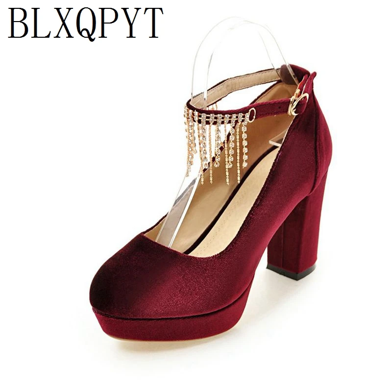 BLXQPYT/Лидер продаж, zapatos mujer Tacon, большие размеры 33-43, женские демисезонные туфли-лодочки, 3 цвета, свадебные туфли, женские Вечерние туфли на