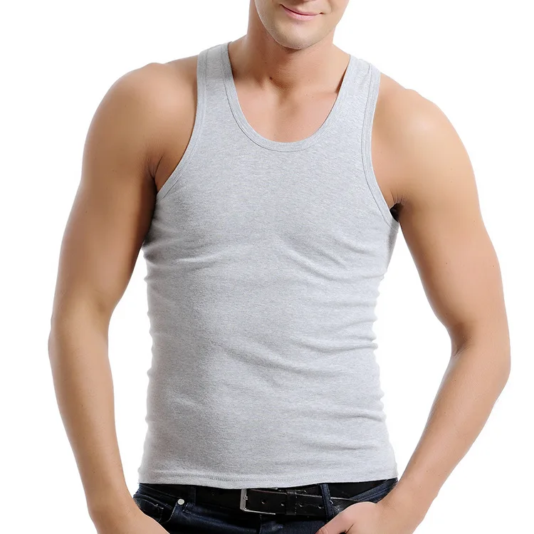 

2019 Summer Sport Vests New Fitness Tank Tops Sleeveless Round Neck for Mens