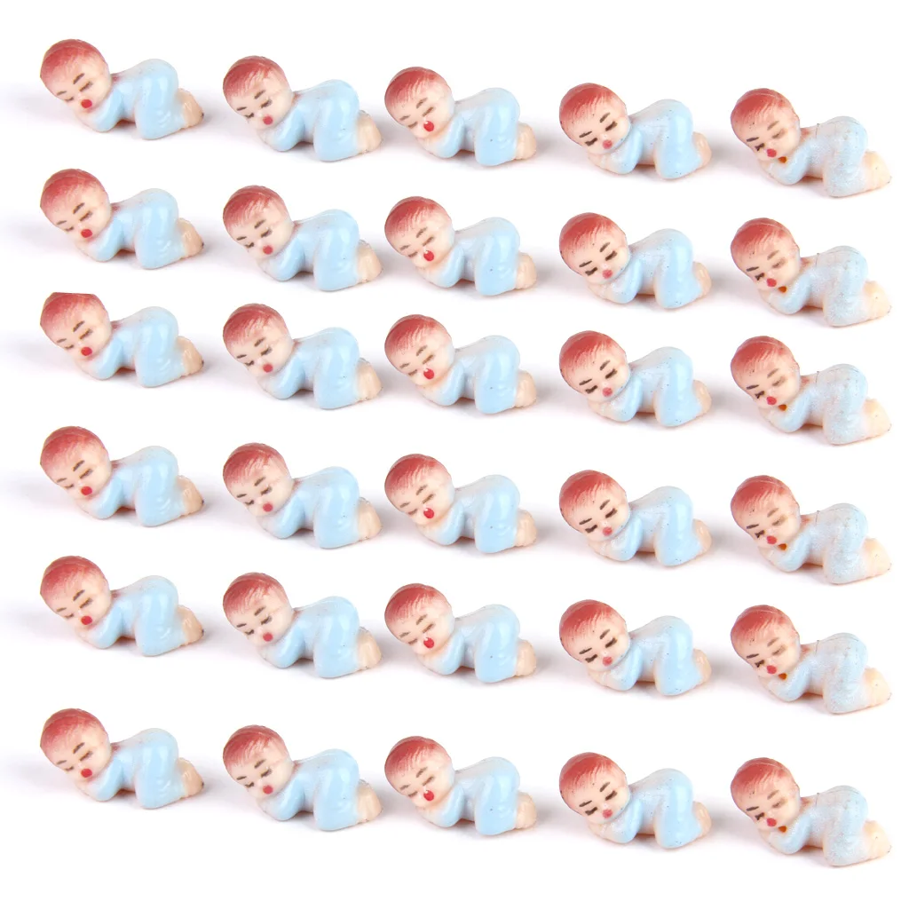 MagiDeal 50pcs Mini Sleeping Babies Bule Pink Boy Baby Shower Favours For Party Decorations Supplies Table Decoration