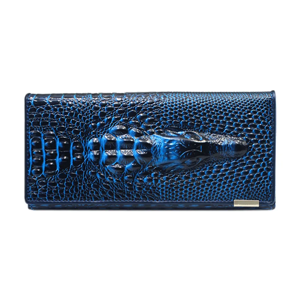 

New Style Fashion New Women 3D Crocodile Pattern Hard Cover Type Wallet Handbag