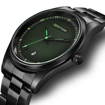 

Top Luxury Brand Watches Men Grid Dial Business Watches Male Black Steel/Leather Quartz Wristwatch Date Clocks Relogio Masculino